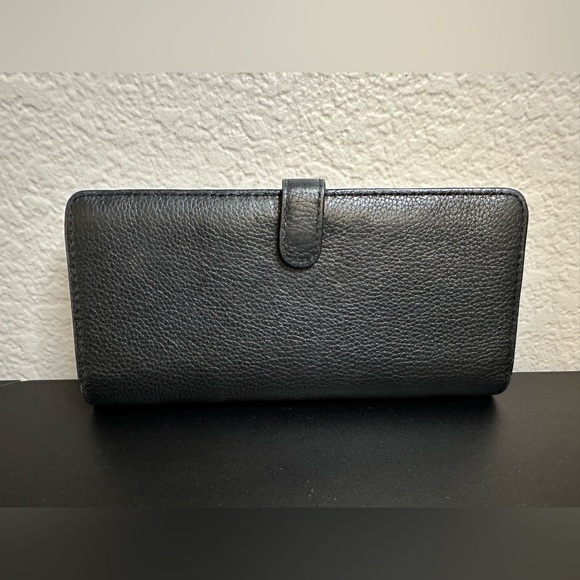 Coach Pebbled Black Skinny Wallet - Picture 2 of 3